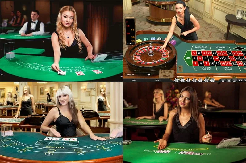 Dealer memandu permainan pada meja kasino live